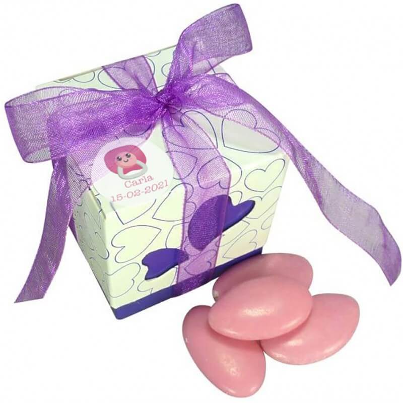 Caja con dulces para bautizo